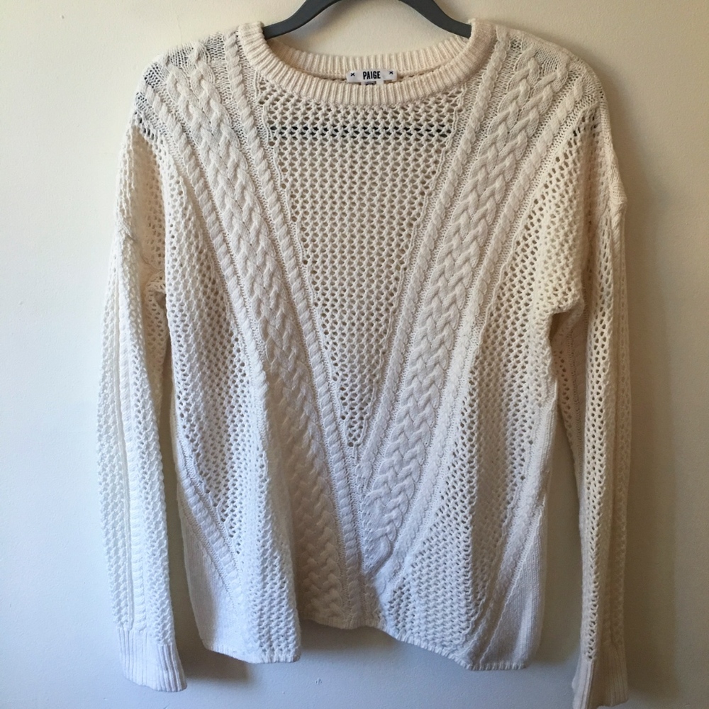 Paige Amory Open Knit Ivory Sweater